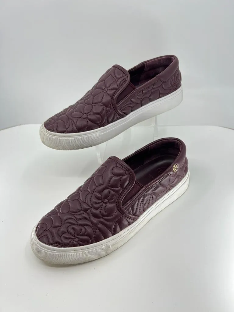 TORY BURCH SELA LEATHER SLIP-ON SNEAKERS