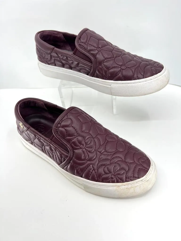 TORY BURCH SELA LEATHER SLIP-ON SNEAKERS
