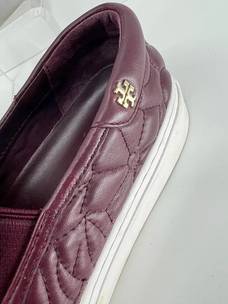 TORY BURCH SELA LEATHER SLIP-ON SNEAKERS