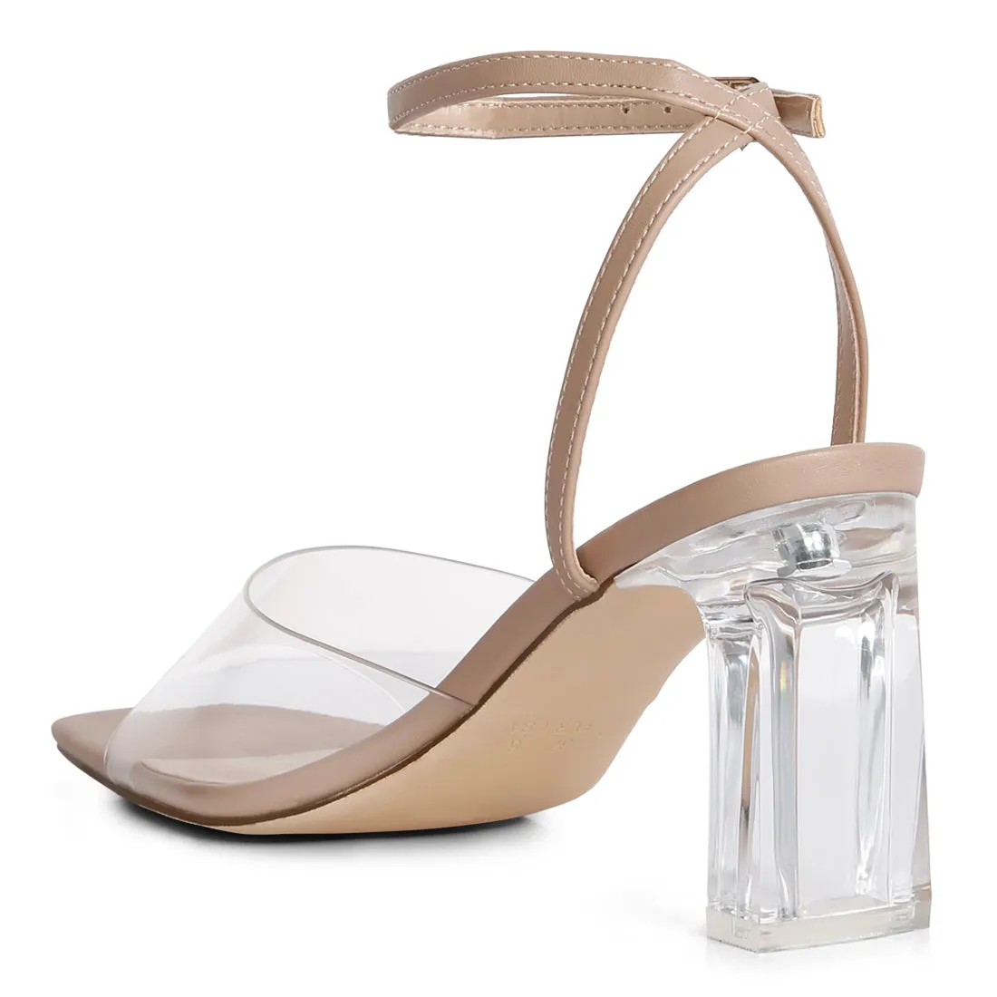 Twinkle Clear Block Heel Sandal