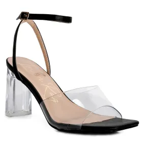Twinkle Clear Block Heel Sandal