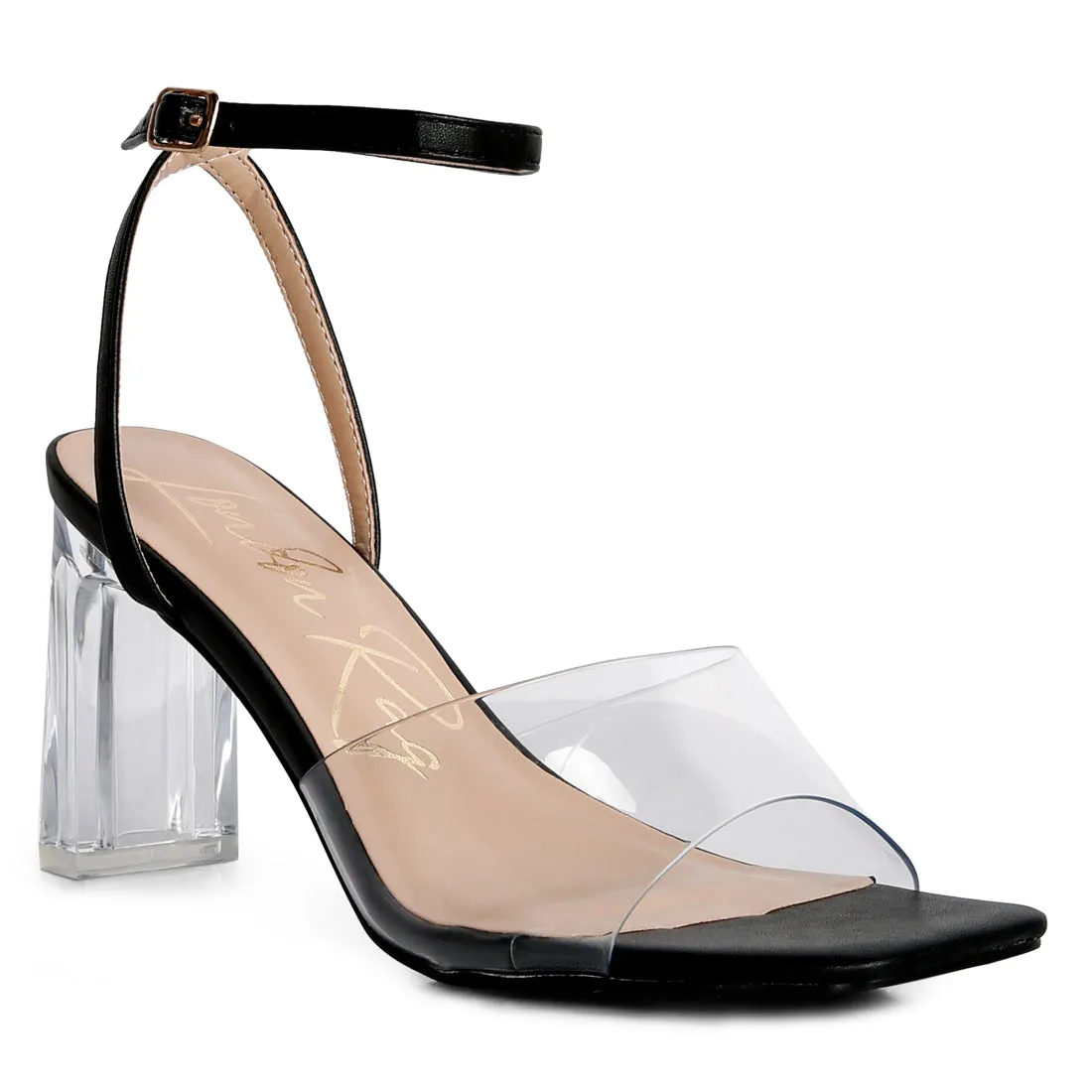 Twinkle Clear Block Heel Sandal