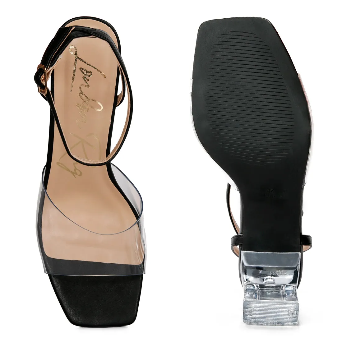 Twinkle Clear Block Heel Sandal