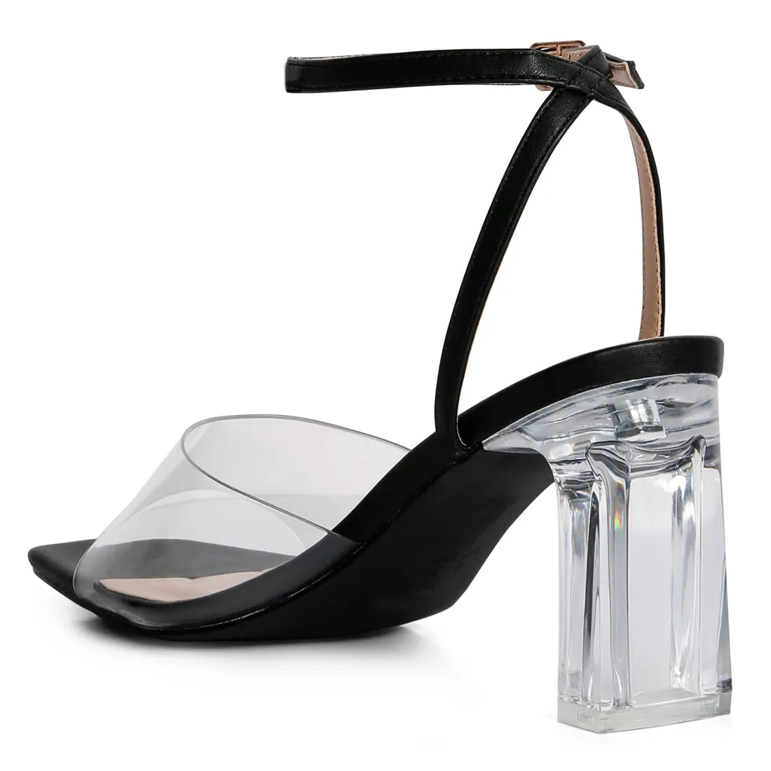 Twinkle Clear Block Heel Sandal