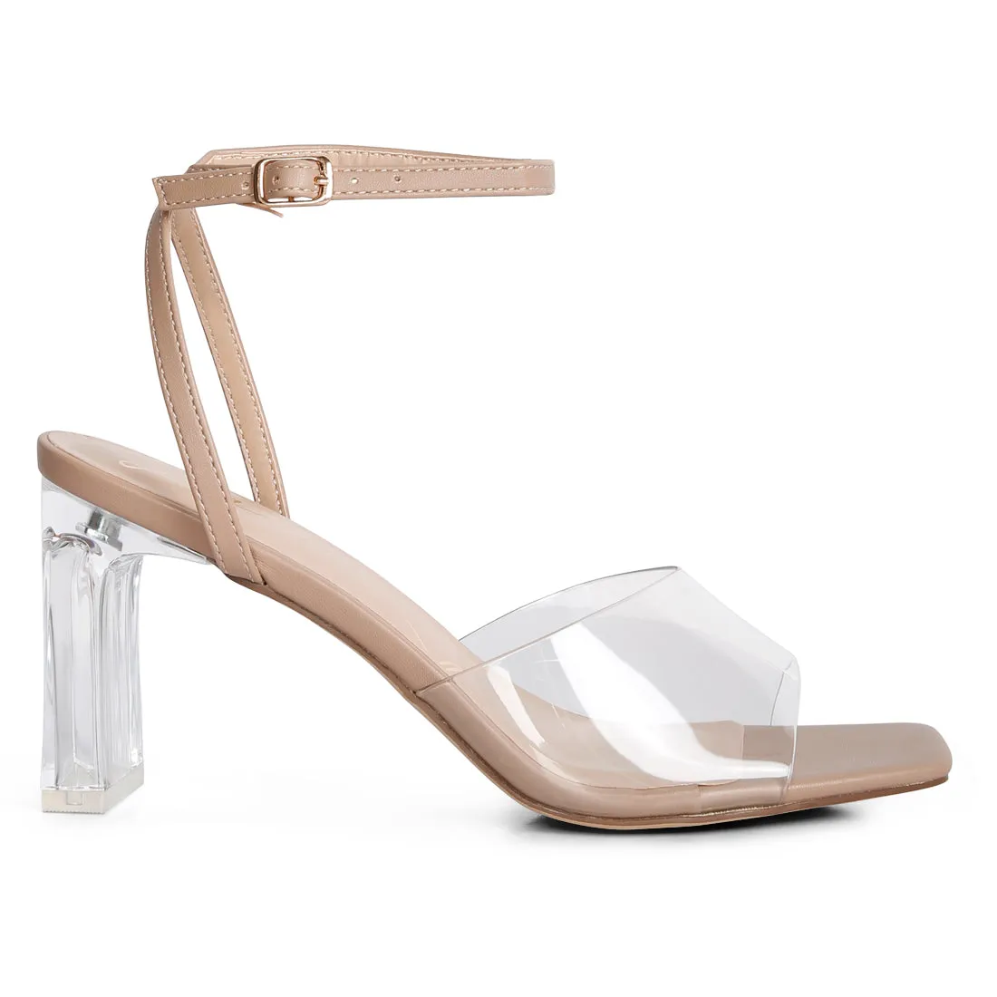 Twinkle Clear Block Heel Sandal