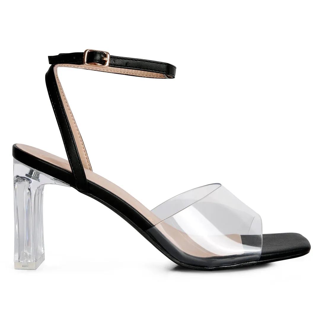 Twinkle Clear Block Heel Sandal