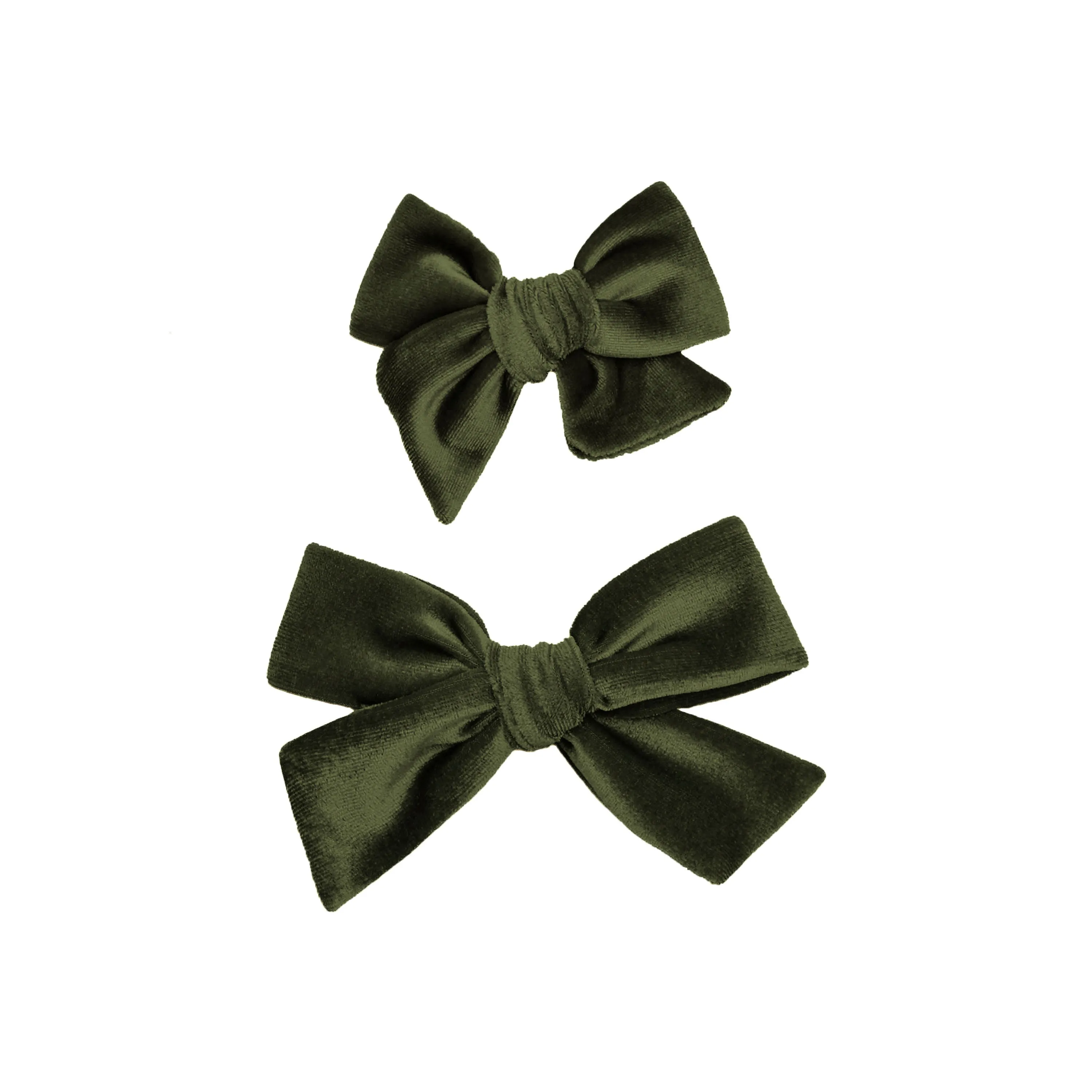 Velvet - Olive Bow Clip