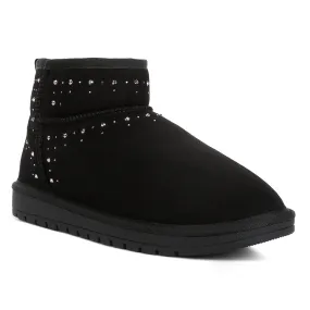 Winifred Rhinestone Embellished Fur Lined Boots