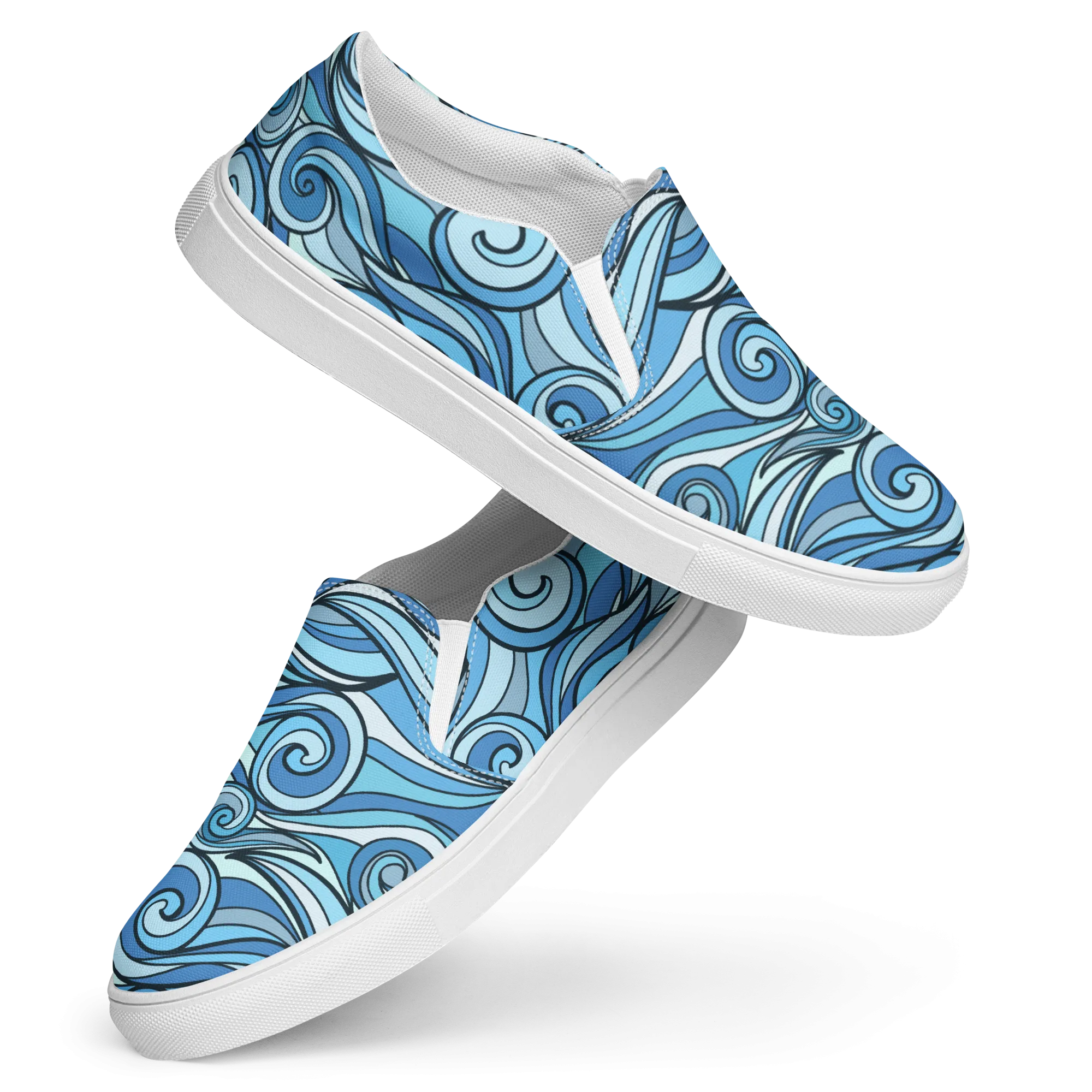 Women’s slip-on canvas shoes - Blue Waves