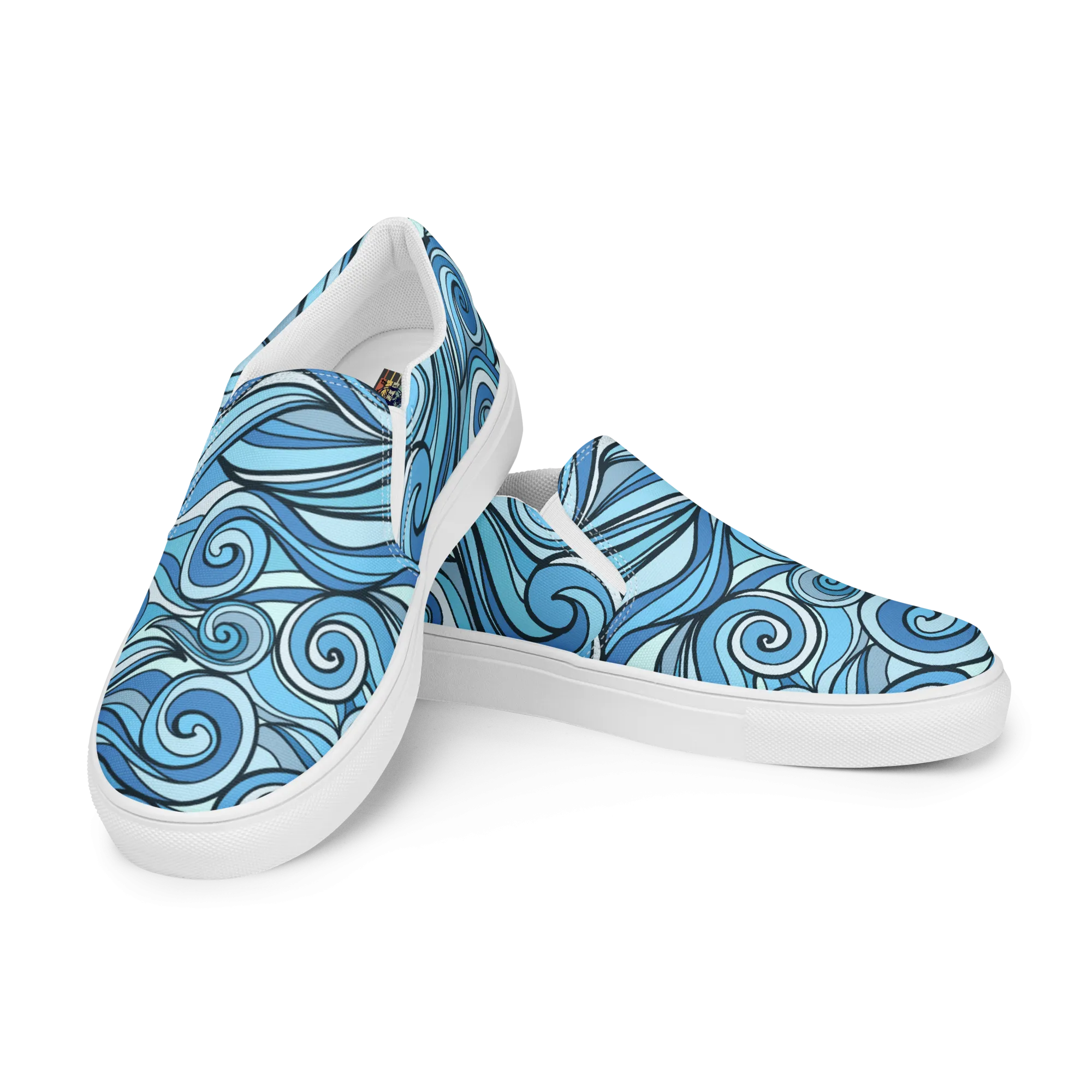 Women’s slip-on canvas shoes - Blue Waves
