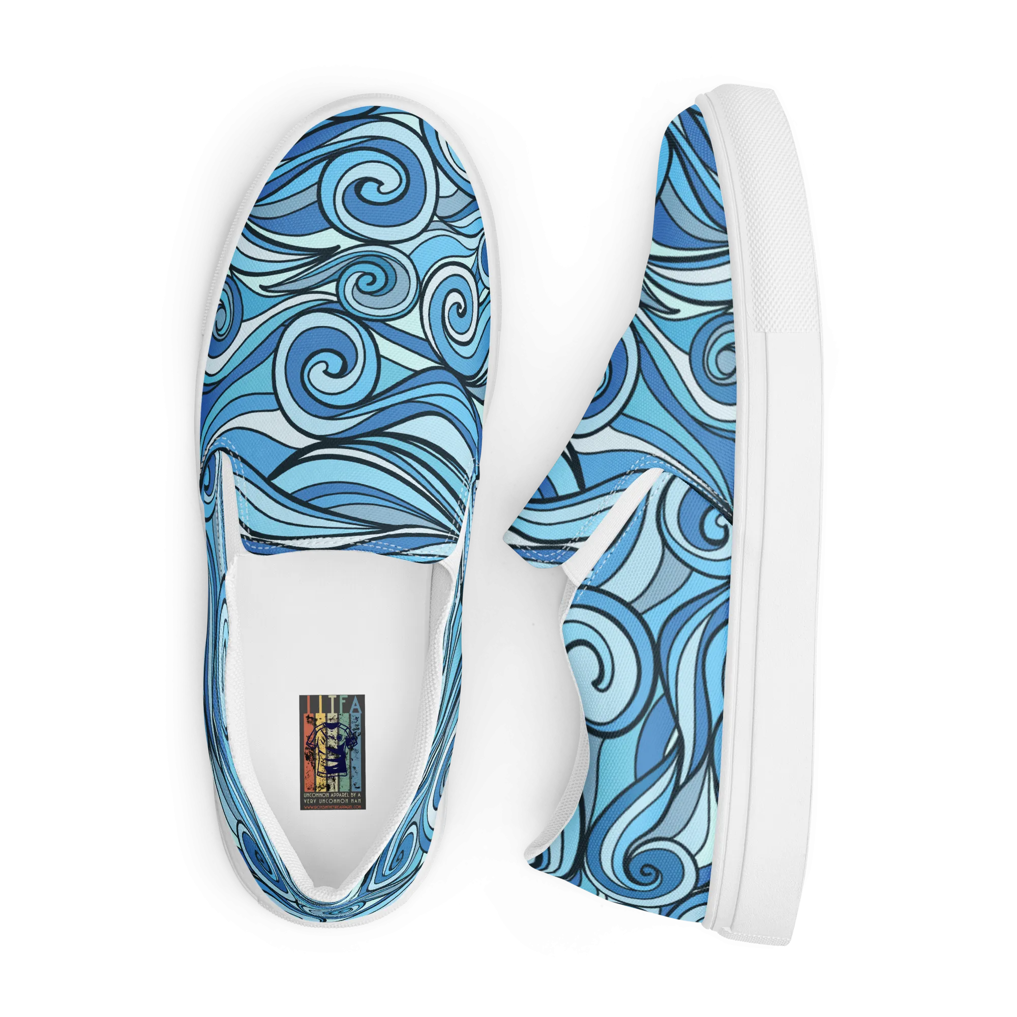 Women’s slip-on canvas shoes - Blue Waves