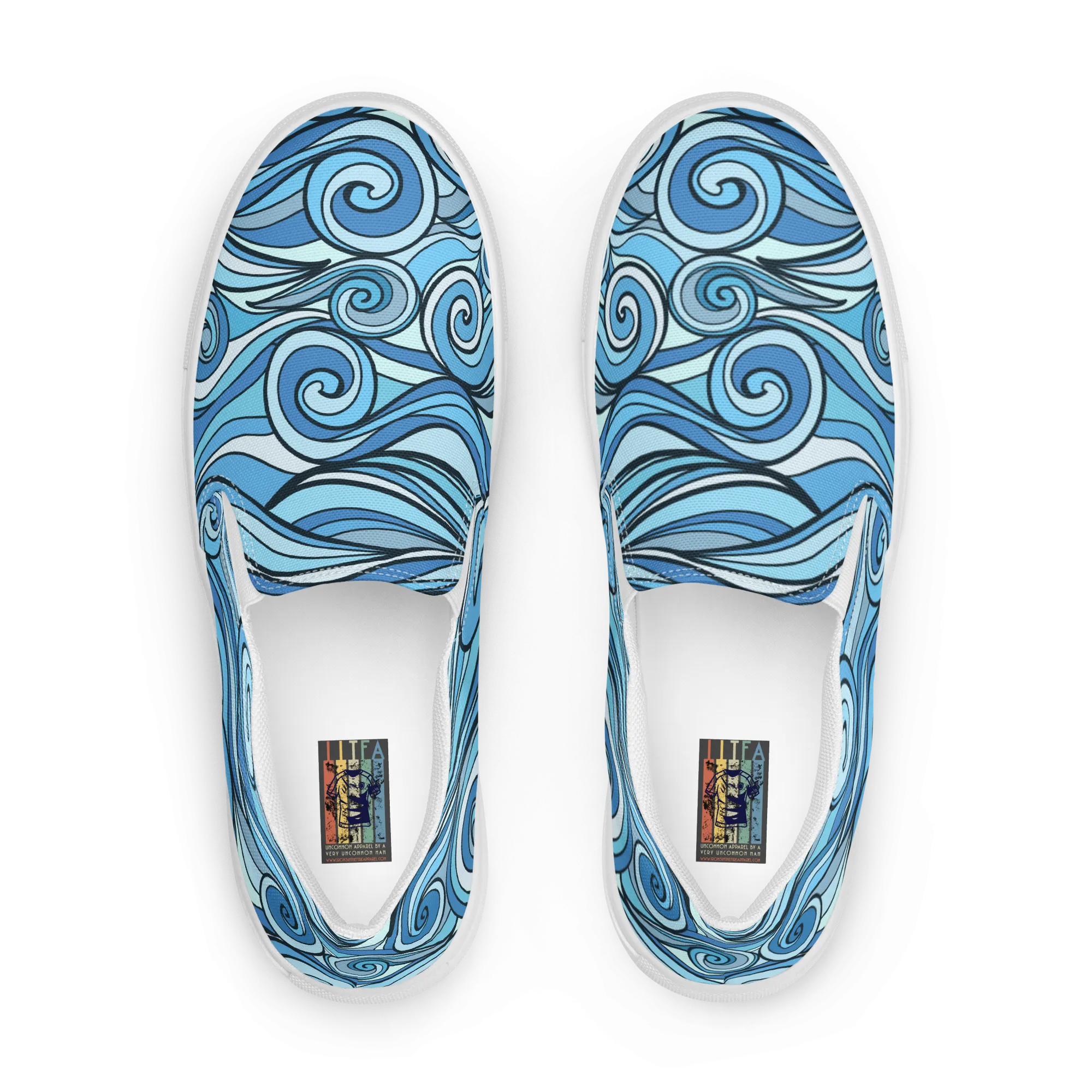 Women’s slip-on canvas shoes - Blue Waves
