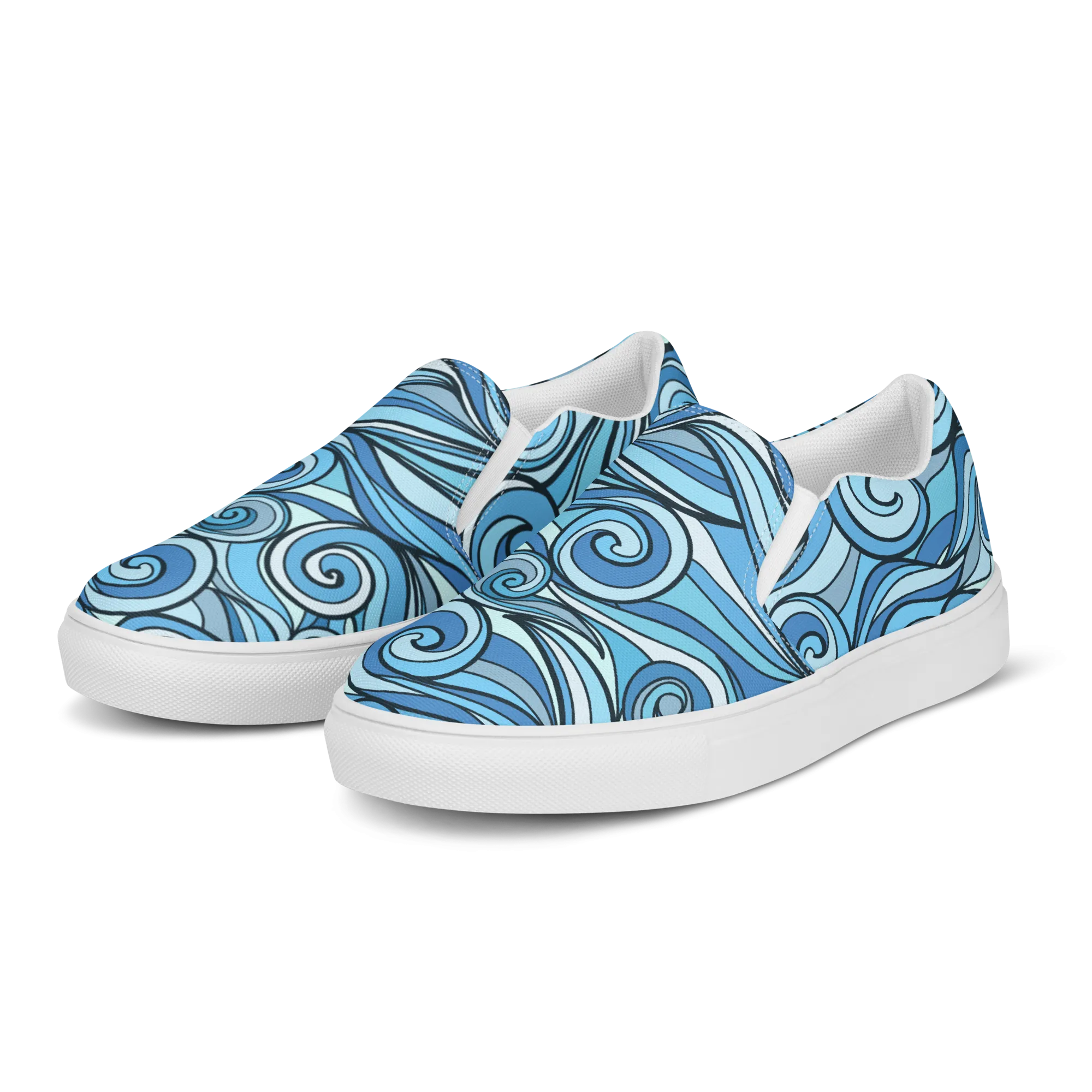 Women’s slip-on canvas shoes - Blue Waves