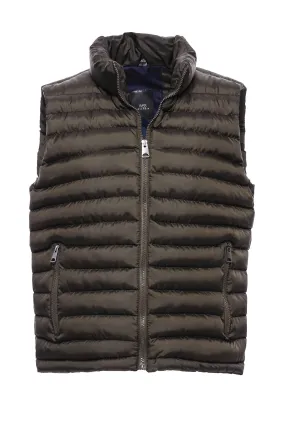 WSS Quilted Zippered Khaki Men Down Vest  - Singen